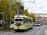 戦後に導入された連接車(2017年撮影)