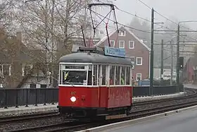 ヤブロネツ・ナド・ニソウ市電の現存車両・6MT(117)(チェコ語版)(2018年撮影)