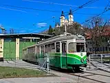 556（ボギー車を改造した車両）は博物館で保存されている（2021年撮影）