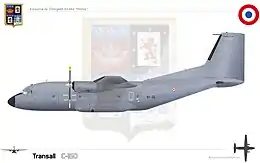図説：C-160&nbsp;/ フランス空軍 第61輸送航空団第3飛行隊「ポワトゥー」 (fr) 所属機。図説：C-160NG&nbsp;/ 同じく 第64輸送航空団第2飛行隊「アンジュー」 (fr) 所属機。