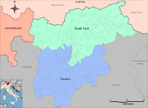 Provinces of Trentino-Alto Adige/Südtirol.