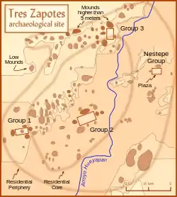 Tres Zapotesのサイトプラン