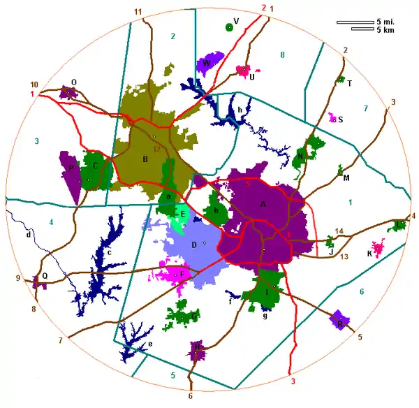 リサーチ・トライアングルの地図