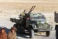 ZU-23-2を搭載したガントラック型のZIL-131。アフガニスタン。