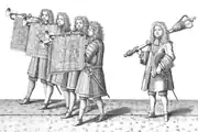 1685年のイングランド王ジェームズ2世の戴冠式でのメイス持ち