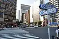 築地四丁目交差点、銀座方面を見る（2018年5月24日撮影）