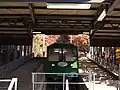 筑波山ケーブルカー。宮脇駅にて。（2005年11月撮影）