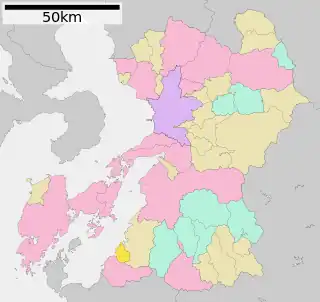 津奈木町位置図