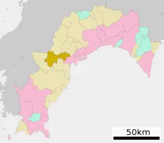 津野町位置図