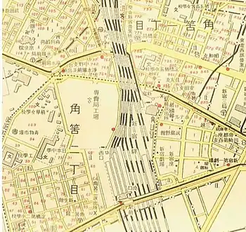 角筈1丁目あたりの地図