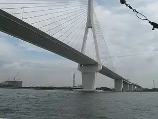 鶴見つばさ橋・海上より