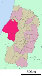 鶴岡市位置図