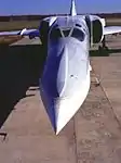 機首方向から見たTu-22M2空中給油受油装置は撤去されている