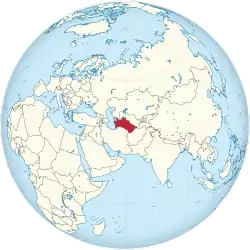 トルクメニスタンの位置
