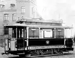 電化初期の路面電車(1899年撮影)