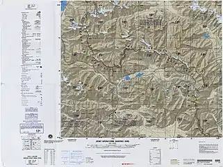 中国＝ソ連国境の一部（1988年、アメリカ防衛地図局）