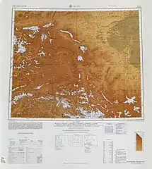 タジキスタンとの三国国境を含む国境（カシュガル付近）の地図（100万分の1国際図、1966年）