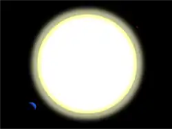 アンドロメダ座υ星Aとその惑星の想像図