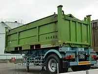 20 ft鉄道コンテナ用、15t積載一輪仕様トレーラー