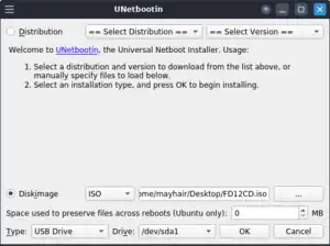 UNetbootin 702 Interface