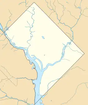 Ford's Theatre National Historic Siteの位置を示した地図