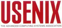 "USENIX" と赤で書かれ、サブタイトルとして灰色で "The Advanced Computing Systems Association" とある。