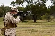 M9銃剣を装着したM4カービンによる射撃訓練