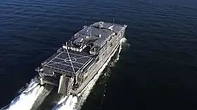 メキシコ湾での海上公試時のUSNS フォールリバー(2014年)