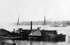 南軍艦ジェネラル・ブラッグ。1862年から1863年頃、イリノイ州のカイロあるいはマウンドシティ（英語版）にて撮影されたと思われる。