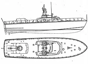 同型艇の線図(85フィート型飛行機救難艇)