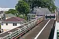 駅先端の車止め(2022年7月)