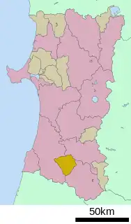 羽後町位置図