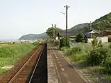 ホームから北望（2008年5月、左奥に響灘が見える）