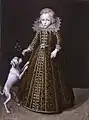 デンマーク王クリスチャン4世の子ウルリク（1615年）。髪型と犬の活発な様子から男児とわかる