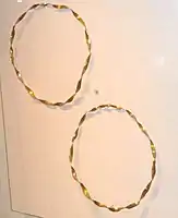青銅器時代の金のアクセサリー。ロンドンデリー県で発掘された。（アルスター博物館の収蔵品）