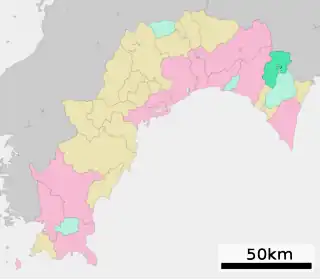 馬路村位置図