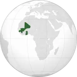 アフリカ諸国連合の位置