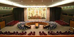 国連安全保障理事会の議場(2006年12月17日)