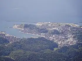 旧宇出津町を空撮