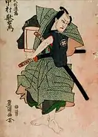 「寺子屋」 三代目中村歌右衛門の武部源蔵。文化8年(1811年)7月、江戸中村座。初代豊国画。