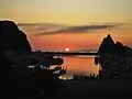 ウトロ港の夕日（国道より）
