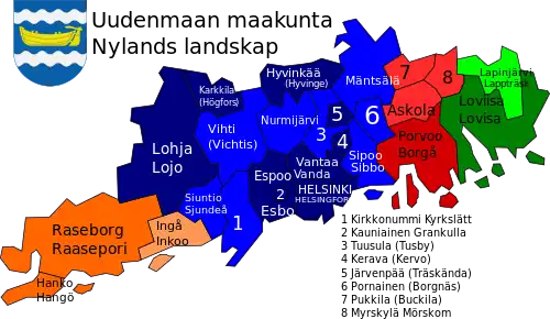ウーシマー県の基礎自治体