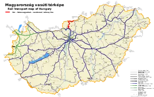 ヴァーツ - ヴァラシュシャジャルマト線の路線図