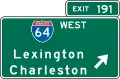 Interchange exit direction, Virginia