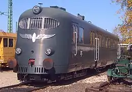 ガンツ製のハンガリー国鉄"Hargita"型気動車、ブダペスト鉄道歴史公園にて