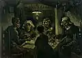 『ジャガイモを食べる人々』1885年4月-5月、ニューネン。油彩、キャンバス、82 × 114 cm。ゴッホ美術館F 82, JH 764。最初の本格的作品と言われる。