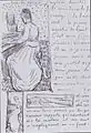 ポール・ガシェの娘マルグリットを描いた書簡893（1890年6月、オーヴェル＝シュル＝オワーズ）。