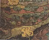 『丘の斜面のオリーブの林』1889年 ゴッホ美術館所蔵
