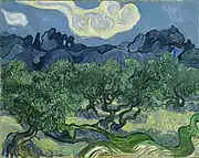 ゴッホ, The Olive Trees with the Alpilles in the Background, 1889