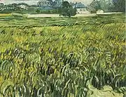 フィンセント・ファン・ゴッホ, Wheat Field at Auvers with House, 1890